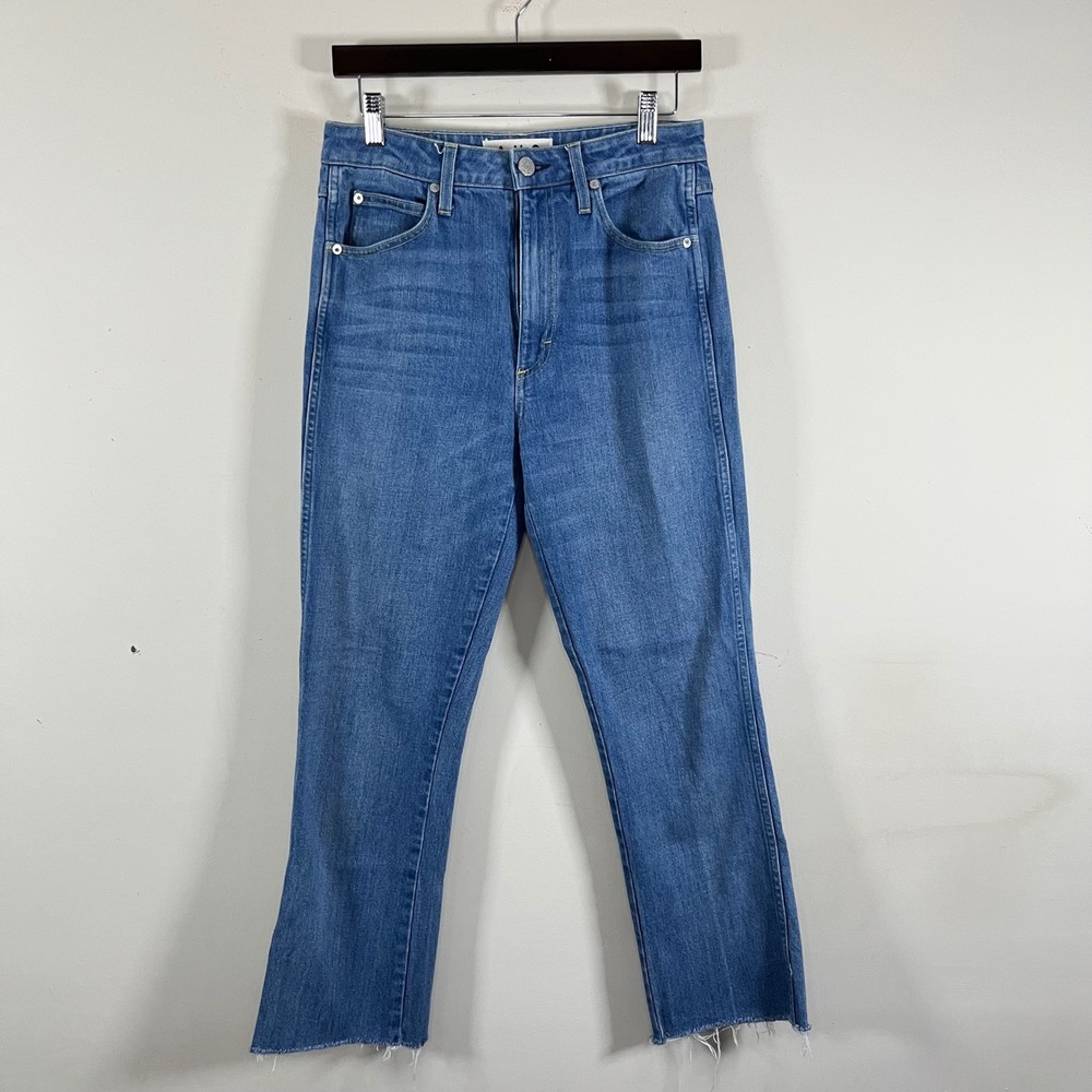AMO Bella Blue Jay Jeans Cropped Straight Leg High Rise Medium Wash Size 30